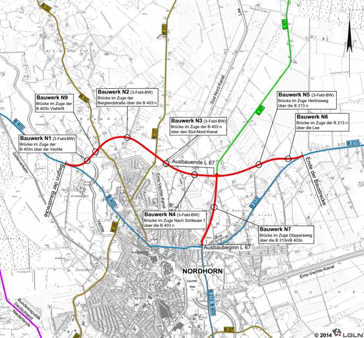 Nordumgehung Nordhorn im Zuge der Bundesstraßen 213 und 403 | Nds