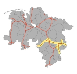 Zuständigkeit des Geschäftsbereichs Hannover auf Bundesautobahnen