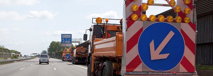 Sicherung einer Tagesbaustelle auf der A 2 bei Lehrte