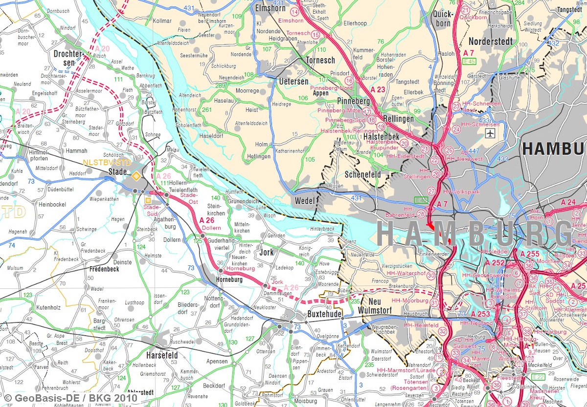 Planung und Bau der Autobahn 26 zwischen Drochtersen und dem Anschluss