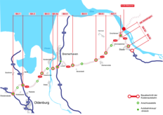 Die Elbquerung im Zuge der A 20 als Teil des Gesamtprojektes: schematische Darstellung