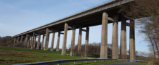 Die Huntebrücke im Zuge der Autobahn 29 südöstlich von Oldenburg