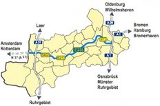 Die Europastraße 233 im westlichen Niedersachsen