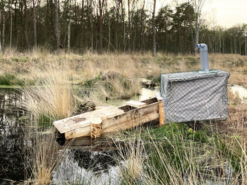 So sieht der fertig konstruierte Ersatzbau aus. Anschließend wurde er noch verkleidet, so dass er sich in die Landschaft einfügt.