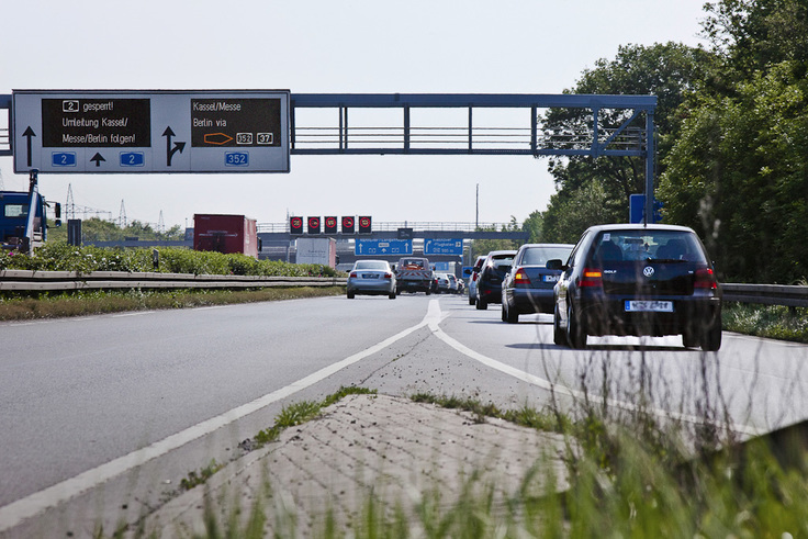 Dynamische Wegweisung am Dreieck Hannover-West