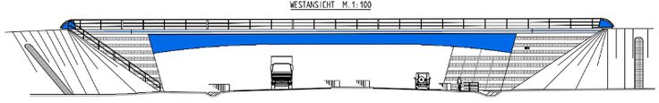 Schematische Ansicht des Bauwerks Wo 1 (Ersatzneubau)