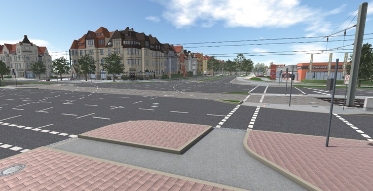 Der Kreuzungsbereich Hildesheimer Straße / Willmerstraße nach Abschluss der Arbeiten