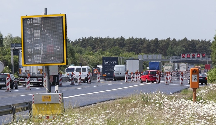 Baustelle auf der Autobahn 2