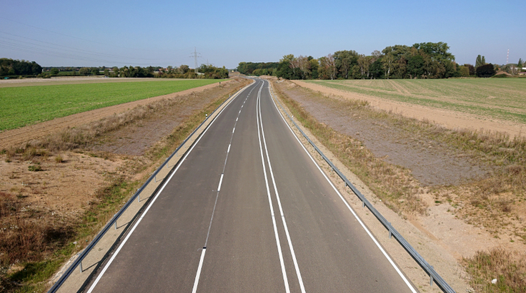 Blick auf die B 3n bei Bau-km 4+750 (Foto: Oktober 2020)