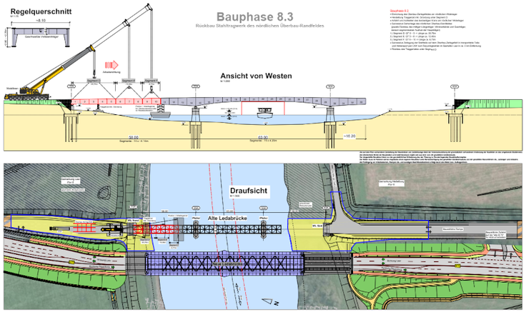 Exemplarische Darstellung einer Bauphase des Abbruchs