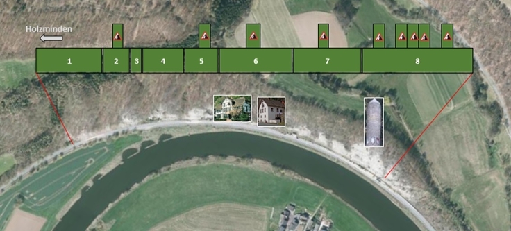 Grafische Darstellung zum Fortschritt der Maßnahmen an der B 83