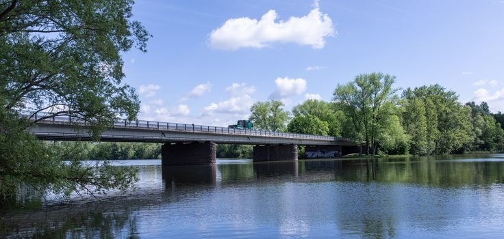 Die Leineflutbrücke im Zuge des Südschnellwegs