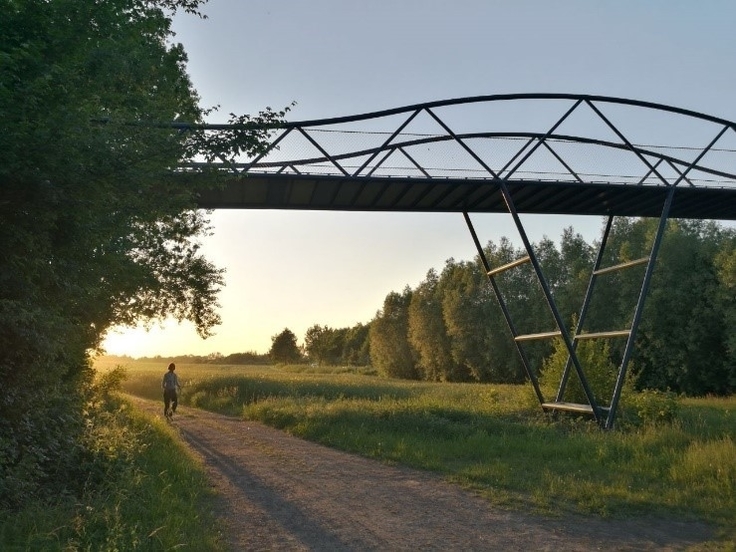 Ansicht der neuen Radwegbrücke