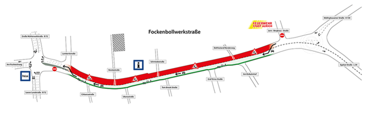 Bauabschnitt 2.1 der Fockenbollwerkstrasse in Aurich - L34
