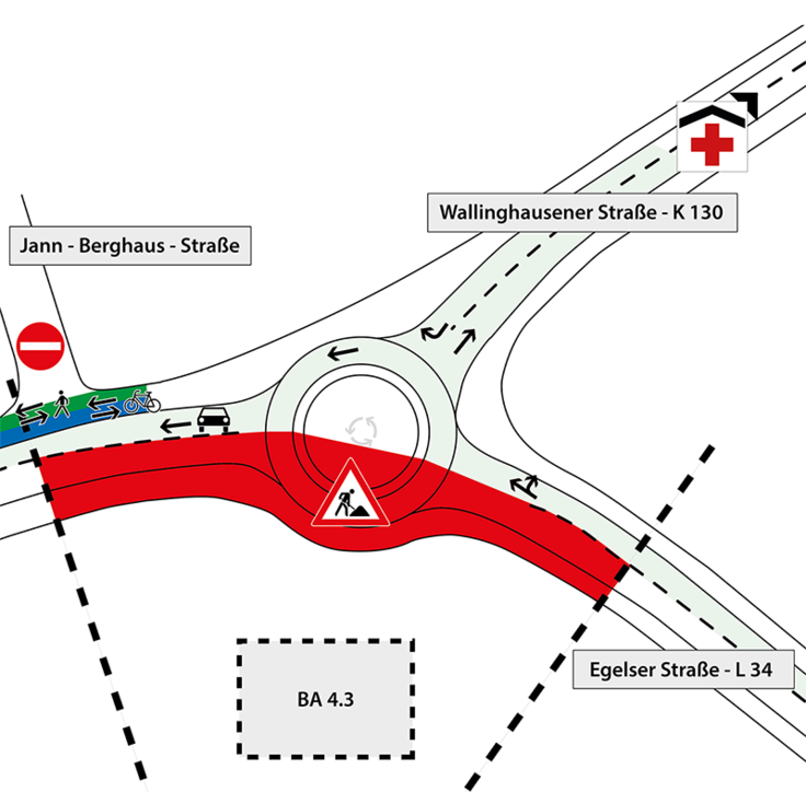 Bauabschnitt 4.3 der Fockenbollwerkstrasse in Aurich - L34