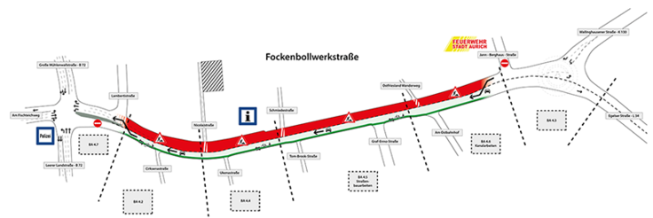 Bauabschnitt 4.5 und 4.6 der Fockenbollwerkstrasse in Aurich - L34