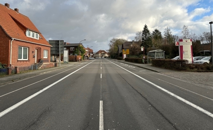 Die aktuelle Straßensituation auf der B 214 in Ankum