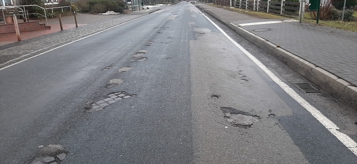 Eine Streckenkontrolle der SM Bassum dokumentierte diverse witterungsbedingte Schäden im Zuge der L 202 bei Nordsulingen.