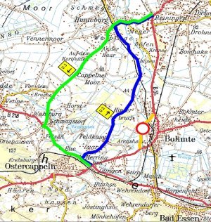 Umleitung während der Vollsperrung der B 51