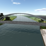 Grafische Darstellung der neuen Weserbrücke im Zuge der B 215